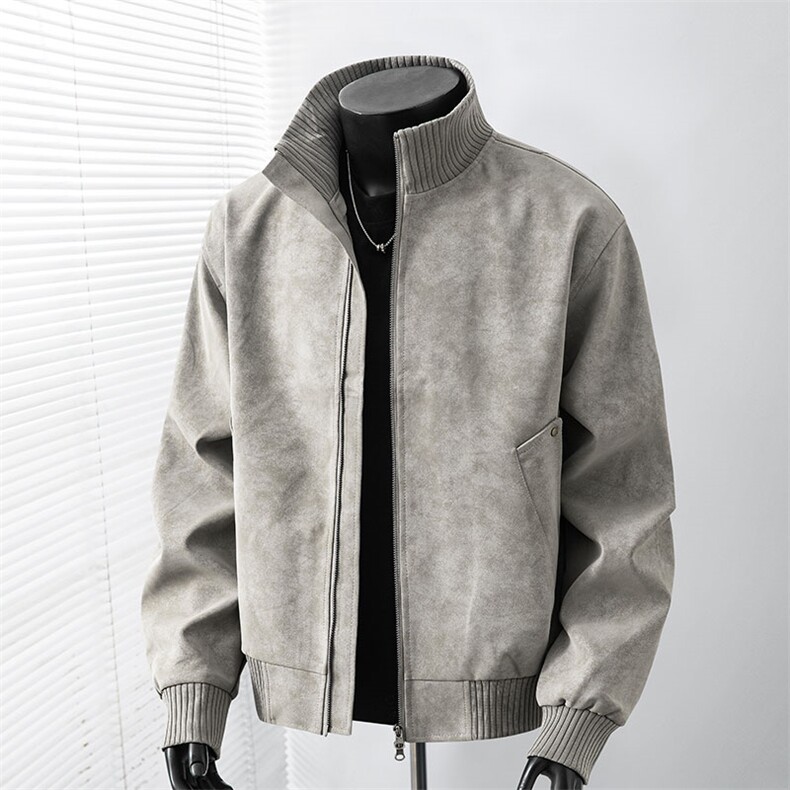 2026春季新款得物品质休闲皮夹克飞行服皮衣男防外套26183-60，男装夹克，星座1402-2