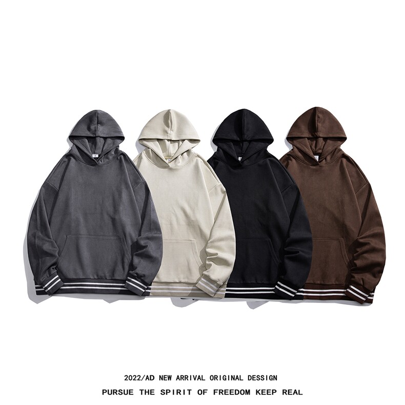 光板 得物\唯品\抖音二开  320G麂皮绒连帽卫衣 B475P55图片