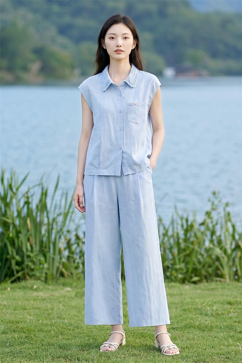 套装女夏季两件套纯色百搭,女装套装/套裙,曼沙奕珂
