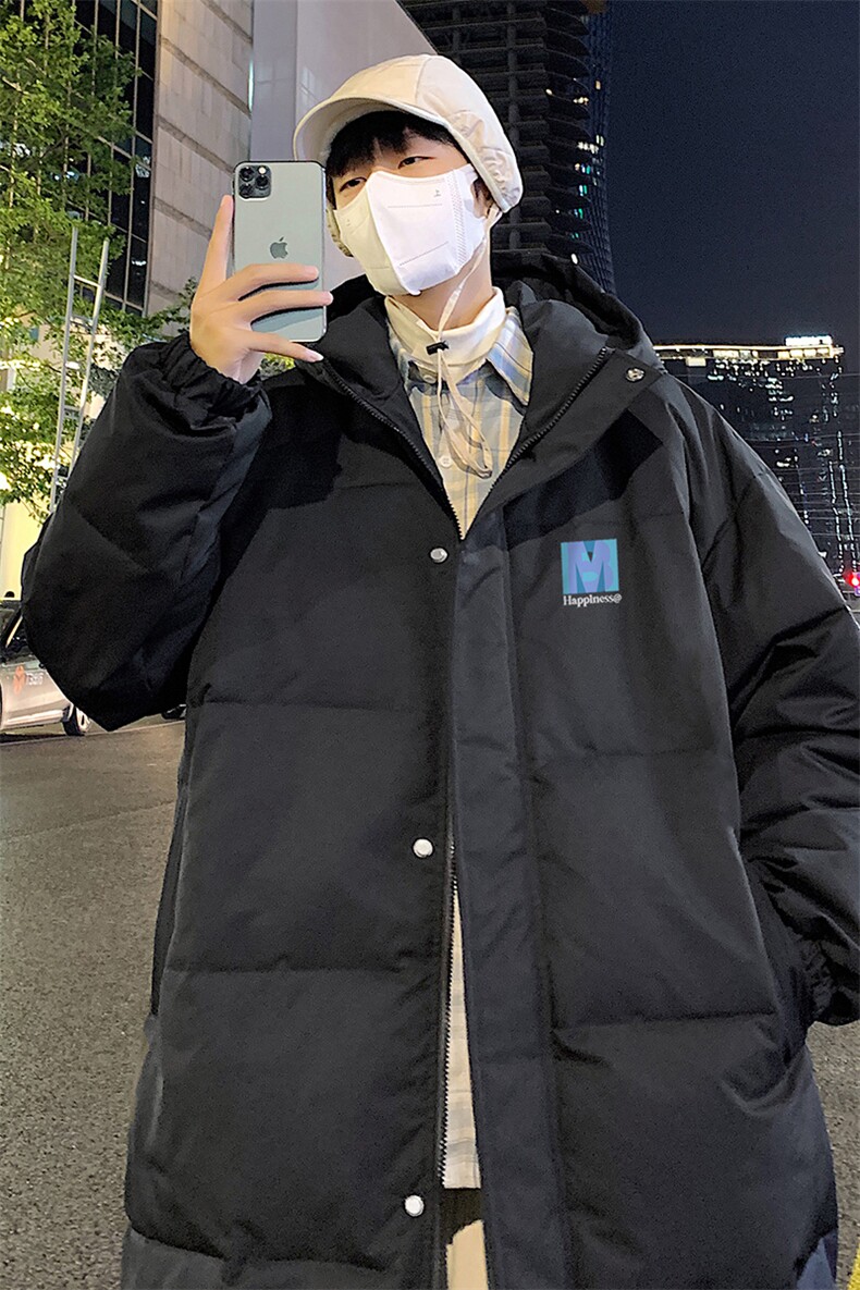 港风夜景标白鸭绒中长款休闲连帽羽绒服A247-YR1872P285控368,男装羽绒服,电商A247