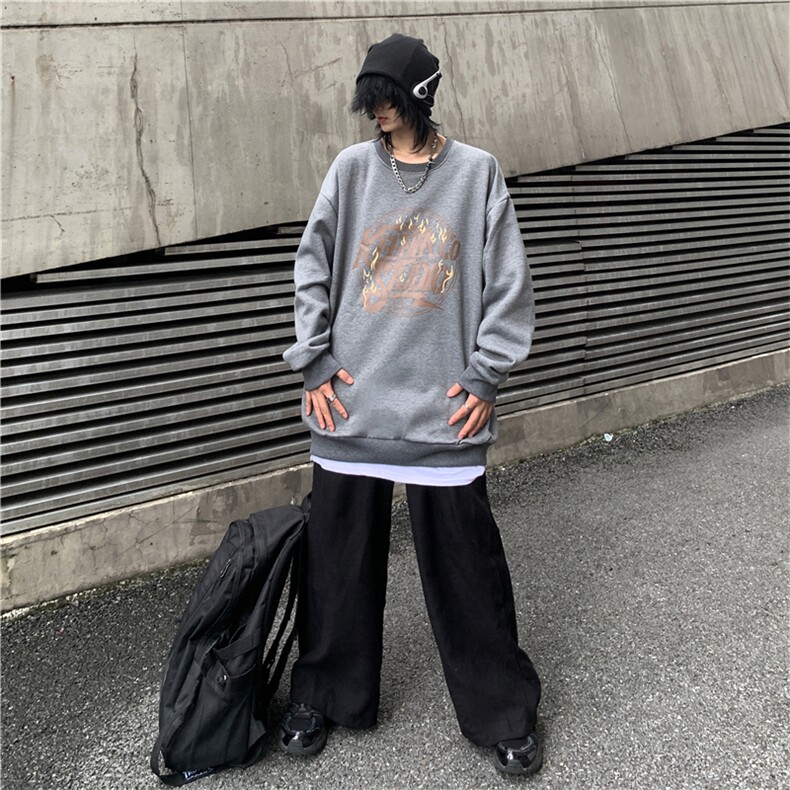 INS美式街头复古美式设计感字母印花宽松百搭圆领卫衣E711-P55,男装卫衣,星座911-2(原星座613-2）