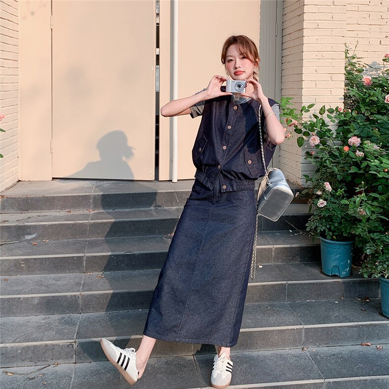 【】工装裙马甲两件套洋气运动装2008款P165K238,女装套装/套裙,2C316