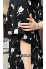 短袖衬衫男+短裤男潮流休闲套装男M-5XL大码TZ78712P50控98模特图，男装牛仔裤，星座226-1