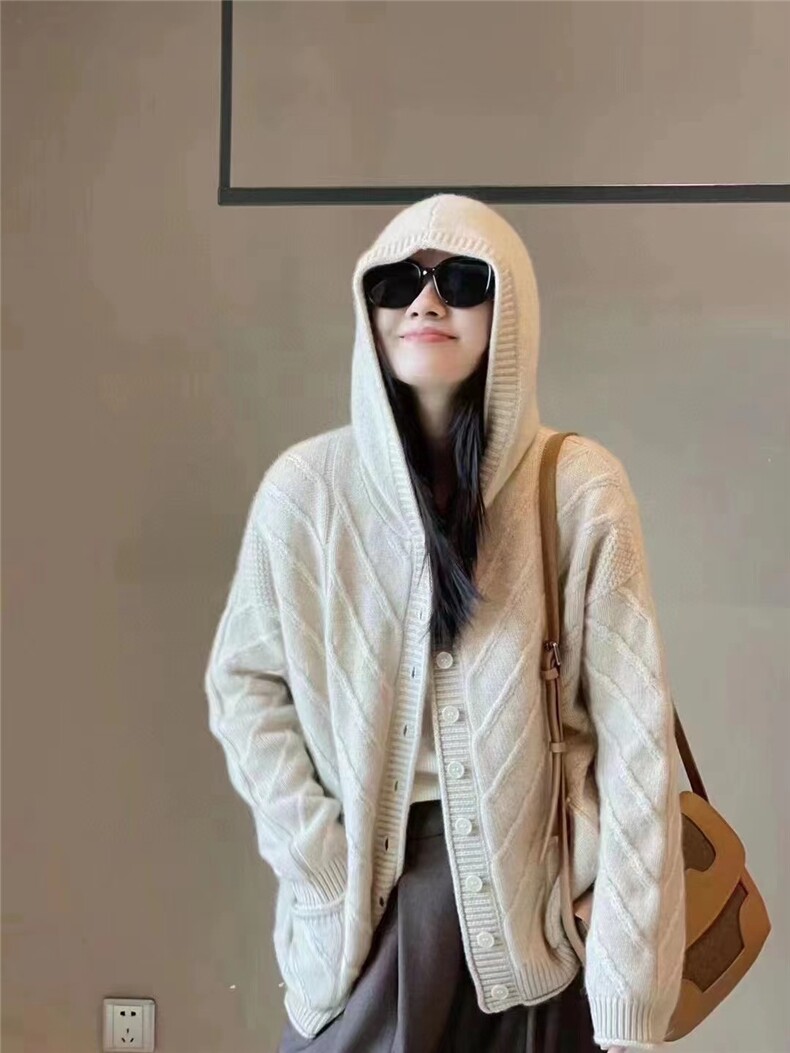 女士开衫长袖外套休闲,女装羊绒衫,七柒羊绒