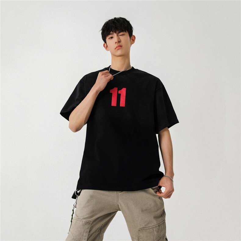 2025新款潮牌短袖宽松韩版字母印花扎染工艺T恤T8825/P5588,男装T恤,星座202