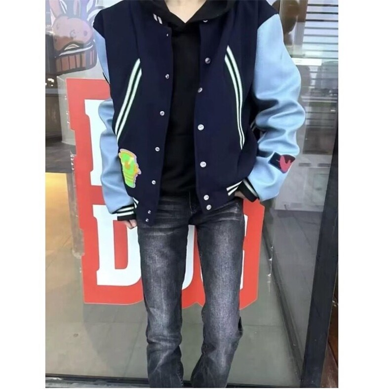 美式刺绣复古字母棒球高街棒球服男女2025新款外套宽松上衣夹克,男装夹克,星座506A