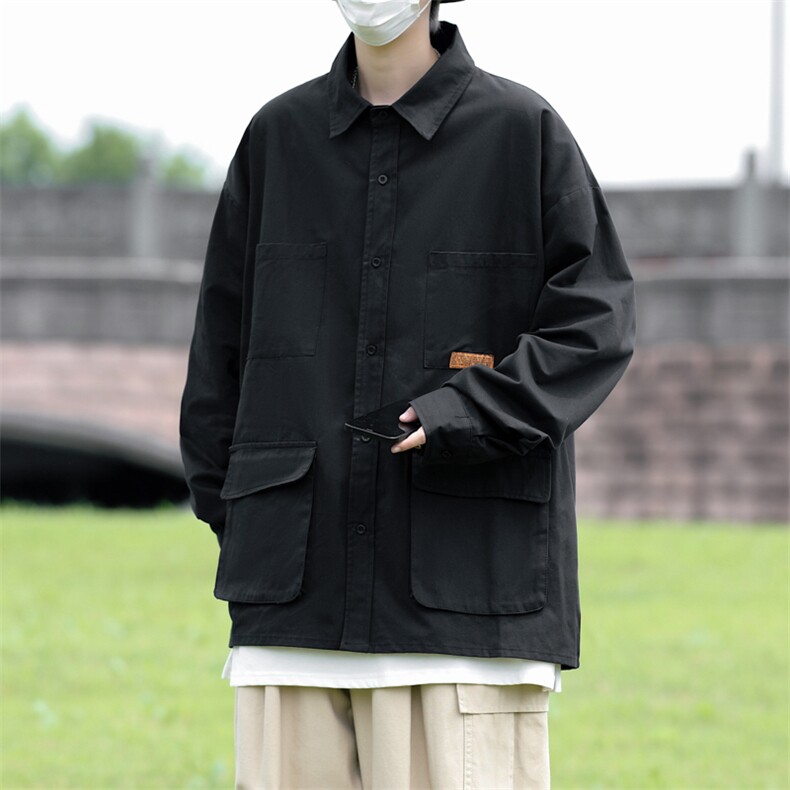 春装纯棉衬衫工装长袖衬衣男C30745,男装衬衫,电商C323
