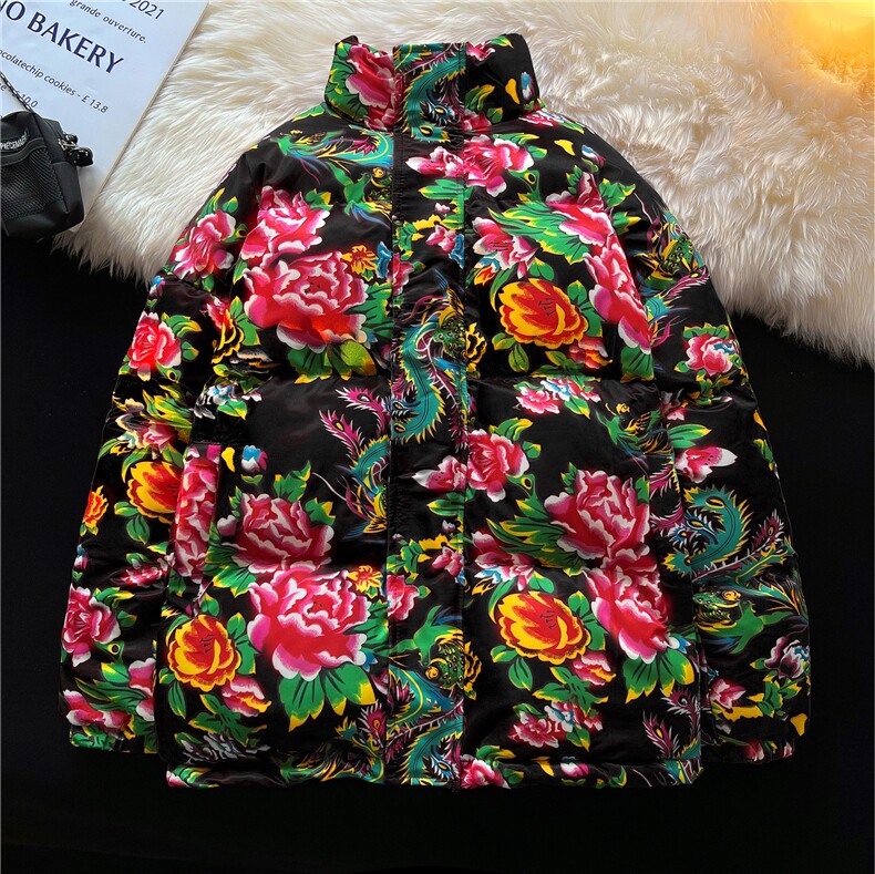 学生情侣东北大花风民族风特色牡丹大花棉袄MY203P-70，男装民族服装，电商A128