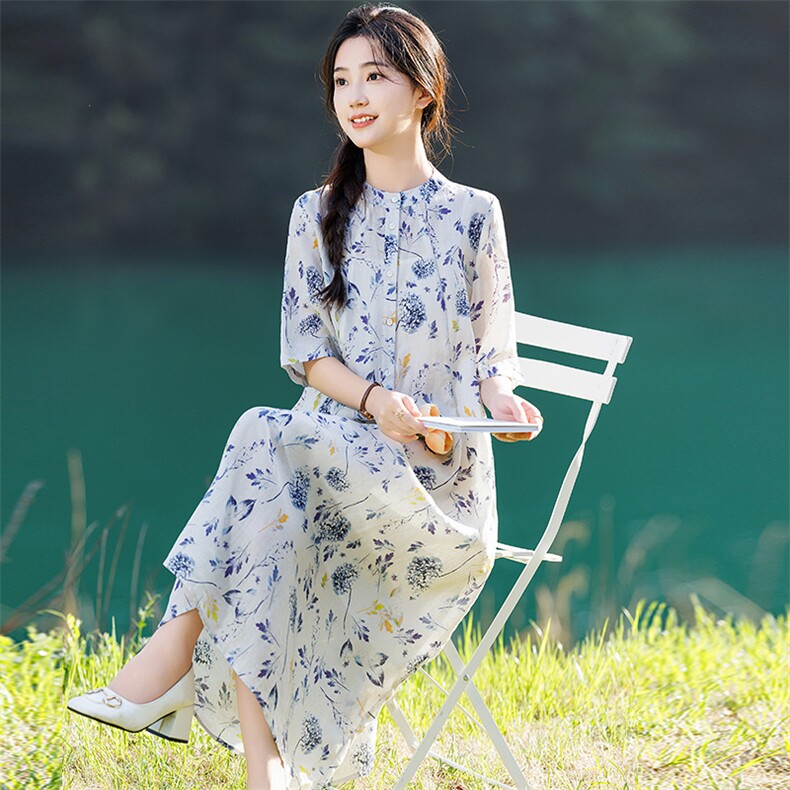 2026年夏季大摆型优雅气质约会舞蹈职场街拍表演女士,女装连衣裙,江南依恋