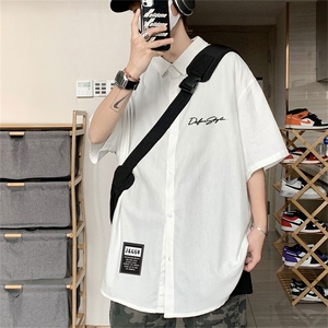 DSA028-MDS23L59  夏季新款港风百搭潮流印花短袖衬衫男图片