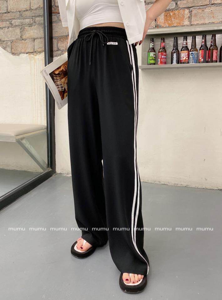 波点拖地裤，女装，沐·沐