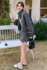 春款立领上衣+短裙套装两件套2C212-G28-P175-K238，女装套装/套裙，2C212
