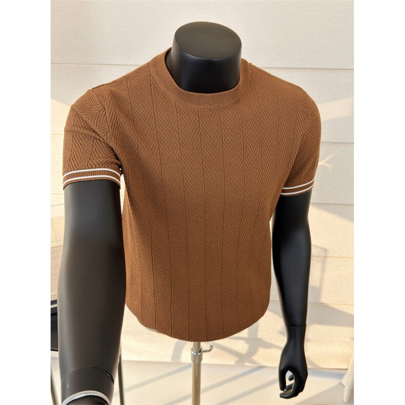 夏季针织短袖打底衫T恤肌理感冰丝感半袖K87001-P53，男装T恤，星座1012-1