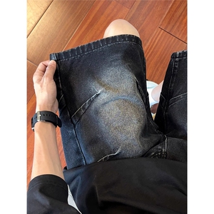 牛仔短裤男士夏季薄款宽松五分美式潮牌休闲水洗中裤XL506