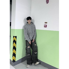 【有货】小香风连帽卫衣千鸟格套头衫外套WY710特P48，男装卫衣，星座908-1