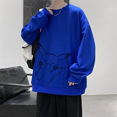 华夫格卫衣圆领卫衣男大码长袖t恤男外套HW76193-P30加绒款P-40，男装卫衣，电商A040