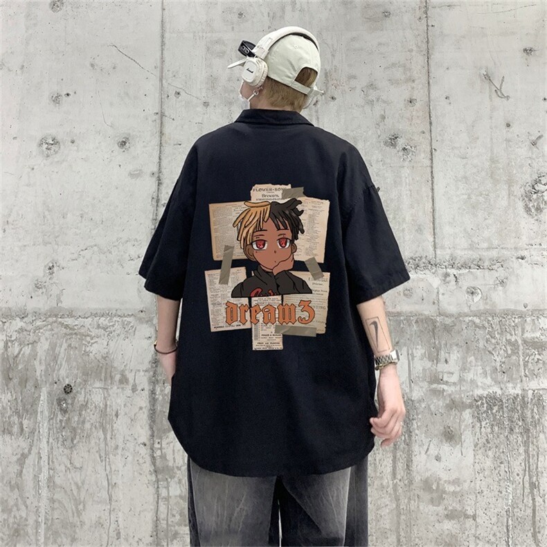 夏季印花潮流卡通动漫短袖男T恤圆领时尚潮牌A9284-P36,男装T恤,星座208-5