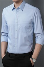 春秋季中年男士长袖衬衫爸爸薄款休闲衬衣中老年秋装上衣男，男装卫衣，电商B212（原钱塘6029）