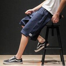 2021夏季新款大码亚麻短裤日系男休闲裤宽松五分裤K361-P30，男装休闲裤，电商A001