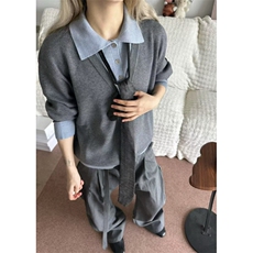 春秋减龄拼接POLO领假两件长袖T恤上衣女修身显瘦打底衫M278，男装T恤，星座1116A（原606A-3）