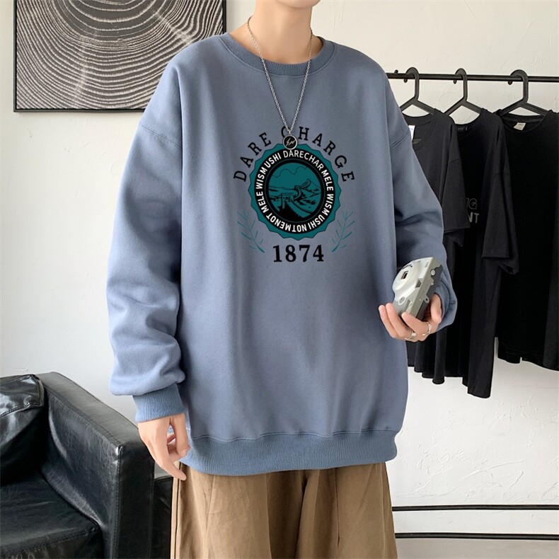 Y2478P38春秋季新款圆领卫衣男宽松套头衫港风休闲外套ins潮,男装卫衣,星座510A-1