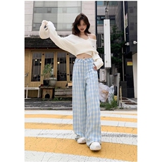 AK2317-P45夏季2026新款慵懒垂坠感宽松直筒休闲阔腿裤，女装休闲裤，星座617A-2