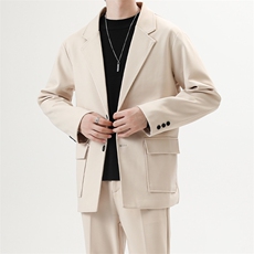 ins休闲毛呢西服男韩版潮流痞帅气小西装上衣港风潮牌单西外套，男装毛呢大衣，星座505-2（原电商A260-1)