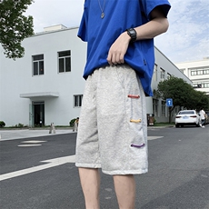 彩绳篮球运动裤男韩高街嘻哈直筒宽松短裤学生五分卫裤K814-P30，男装休闲裤，星座512-2