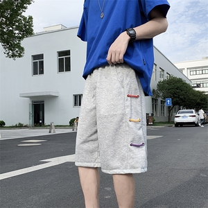 彩绳篮球运动裤男韩高街嘻哈直筒宽松短裤学生五分卫裤 K814-P30图片