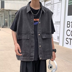 牛仔马甲男韩版潮流高街帅气2024秋季ins宽松百搭背心W4721-P41，男装背心/马甲，星座412-2
