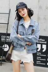 时尚潮流牛仔外套舒适长袖2021年春季休闲个性优雅，女装短外套，贵人树