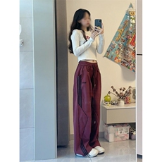 工装裤男女美式复古条纹运动裤潮牌爵士舞hiphop直筒裤子KC3106，男装休闲裤，星座1116A（原606A-3）