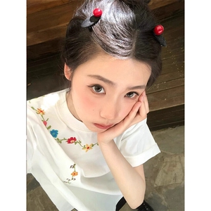 万针全刺绣工艺抖音得物高品质260克重磅纯棉双纱美式高街短袖T恤图片