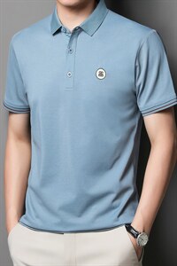 中青年夏季2022薄款男士短袖POLO衫透气丝光商务潮流半袖上衣P53图片