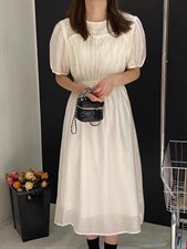 韩系温柔连衣裙，女装连衣裙，土布鱼