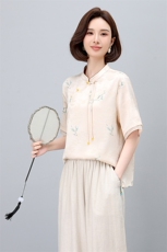新中式轻国风裙女2024年夏季新款高级感气质女装连衣裙，女装衬衫，凝聚力