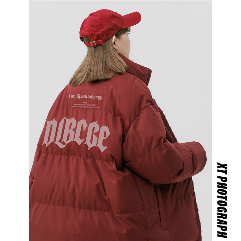中性风23新款冬季时尚百搭字母印花立领棉服外套MY62061P85控118,男装棉衣,电商A268
