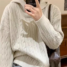 秋季新款纯色针织套头上衣时尚百搭，女装针织衫/毛衣，泰沅羊绒