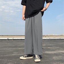 春夏新款垂感冰丝大码抽绳休闲裤款号2023-特批20，男装休闲裤，星座718-1