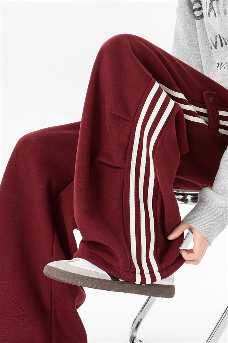 8XL-M奥粒绒加绒休闲裤男三条杠条纹运动裤宽松卫裤K9121P58控78,男装休闲裤,电商D206-1