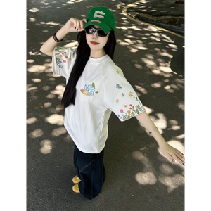 【有货】BK902CC-特P33 花卉刺绣圆领短袖T恤男女图片