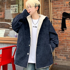 潮牌座山雕棉服冬季男加绒加厚连帽棉衣外套M6021P115控148，男装棉衣，电商A157
