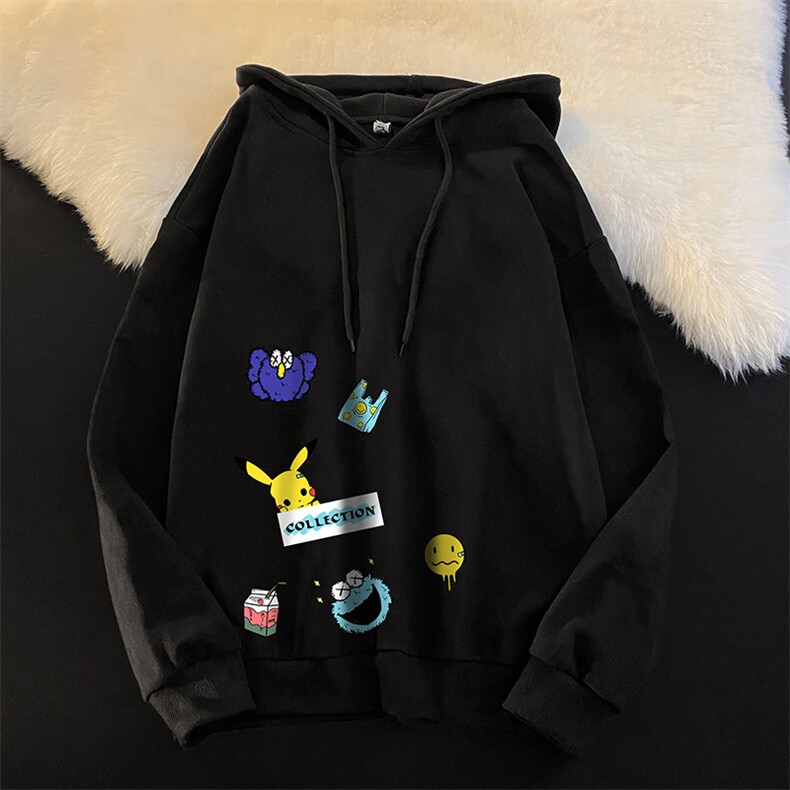 WY2079-P35 加绒款-P40 纯棉连帽卫衣男大码运动帽衫宽松薄外套男图片