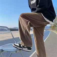 青少年美式复古休闲裤男高级感小众长裤学生潮牌痞帅显腿长直筒裤，男装休闲裤，星座218-1（原230）