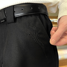 XZ616春季重磅复古老钱暗纹刺绣缉明线休闲西裤K26014特P40，男装西裤，星座512A（原616）