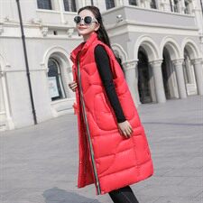 2020年冬季纯色长款简约舒适修身街头时尚马夹，女装马夹，深水步