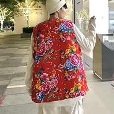 MJ204秋新东北大花盘扣马甲大码男女装学生青少年棉坎肩潮背心男，男装背心/马甲，星座115A(原星座507）