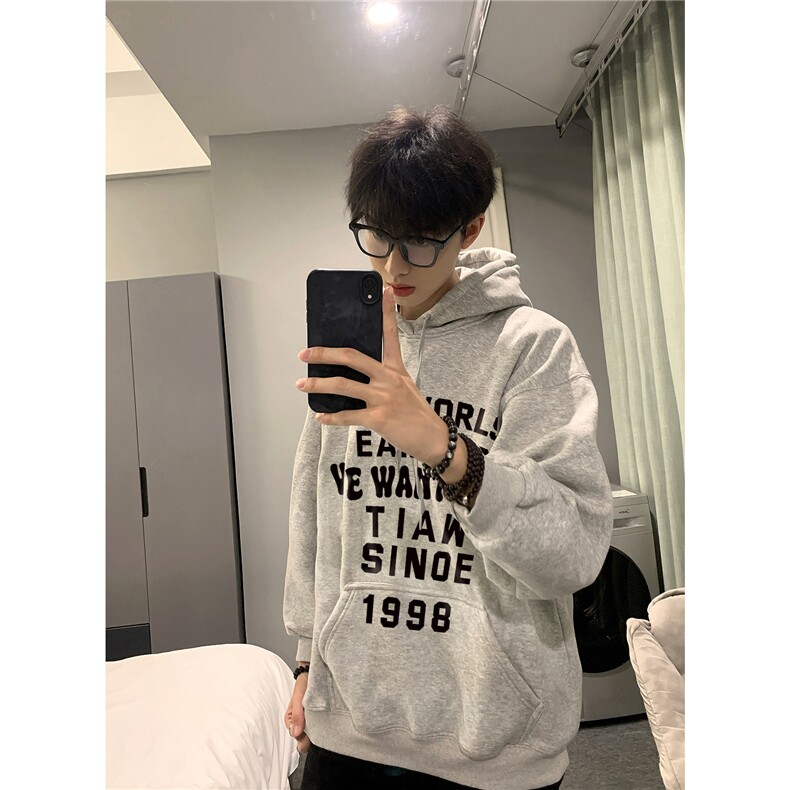2025秋季新款宽松重磅字母印花宽松连帽卫衣外套潮现货A507-P45,女装短外套,电商C310