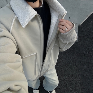 皮毛一体保暖夹克男女同款翻领棉衣外套GS63008图片