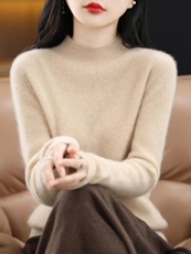 2025年秋季通勤单件长袖一线成衣菠萝针两面穿，女装羊毛衫，三莲羊绒